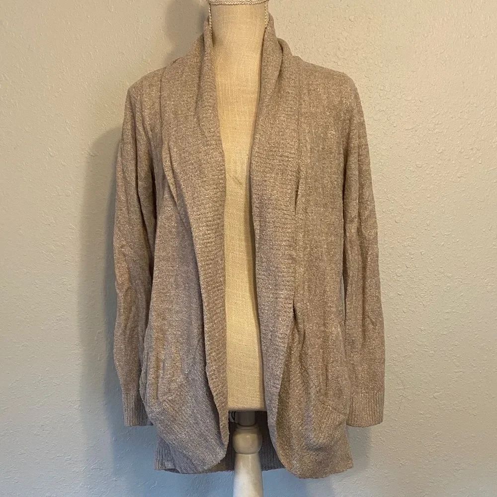 Barefoot Dreams Oatmeal Gray CozyChic Lite Open Front Cardigan Size Medium